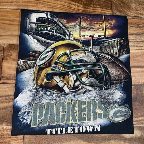 Green Bay Packers Graphic Tee Shirt Men’s Large Black Titletown Official NFL