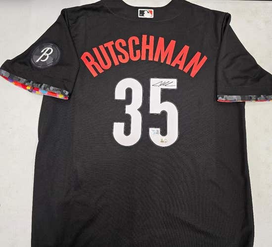 Orioles ADLEY RUTSCHMAN Signed Autograph CITY CONNECT Jersey Fanatics COA