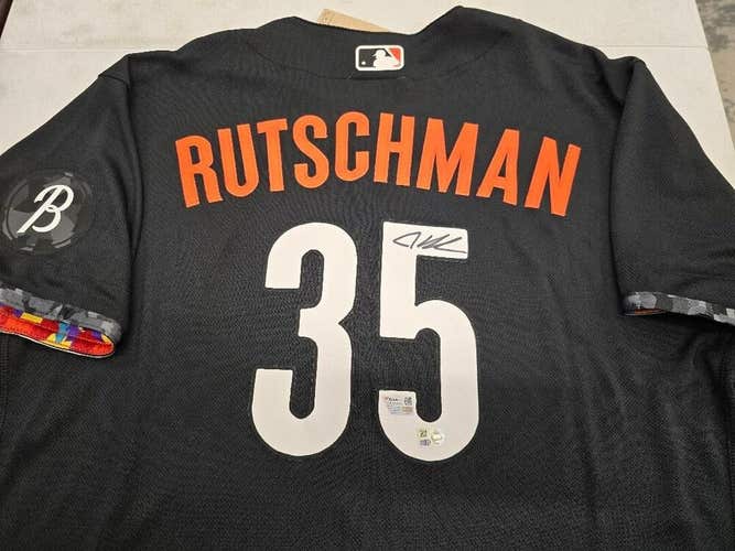 Orioles ADLEY RUTSCHMAN Signed AUTHENTIC GAME CITY CONNECT Jersey Fanatics COA