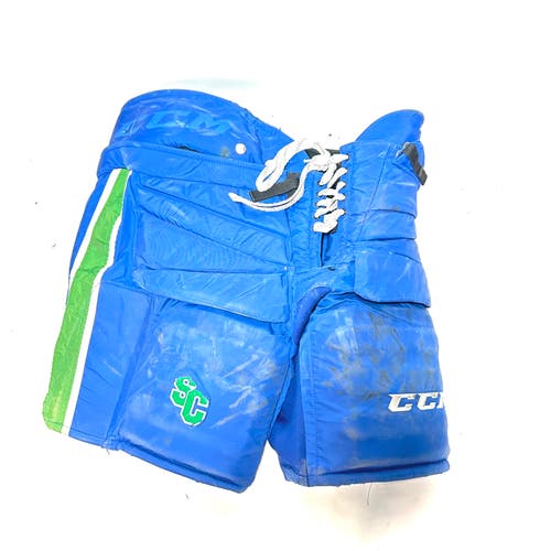 CCM HPG 12A - Used NCAA Pro Stock Goalie Pants (Blue/Green/White)