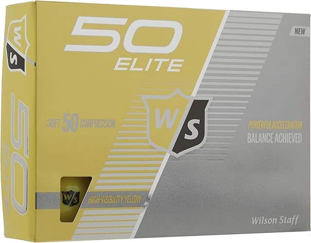 Wilson Staff 50 Elite Golf Balls (Yellow, 12 pack) 2019 NEW