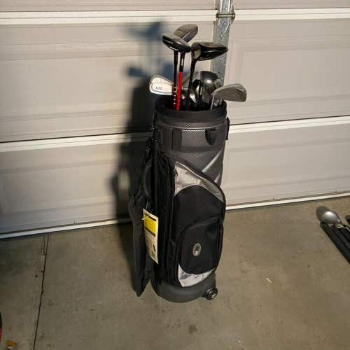 KZG Golf Club Complete Set With Rolling Golf Bag