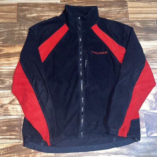 PURE POLARIS Men’s Black Red Fleece Sweatshirt Jacket Full Zip Size Large