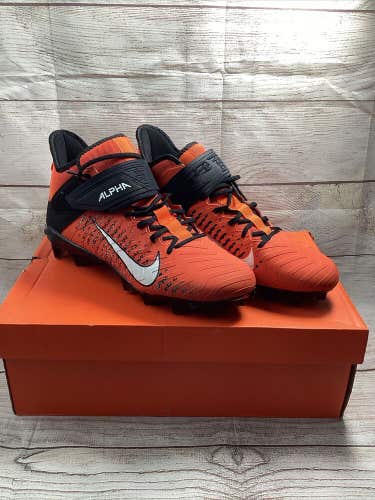 Nike Alpha Menace Pro 2 Mid Football Cleats Orange AQ3209-801 Men's Size 10