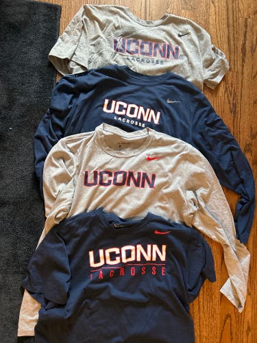 4 Uconn Lacrosse Shirts XL Dri Fit