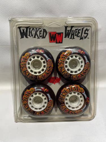 Wicked Wheels Red Glass 72mm 78A inline Roller hockey wheels