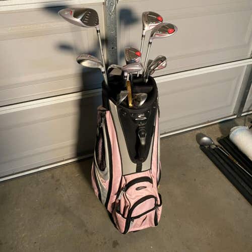 Womens LEFT HANDED Pink Cobra Fly Z Complete Golf Club Set With Bag