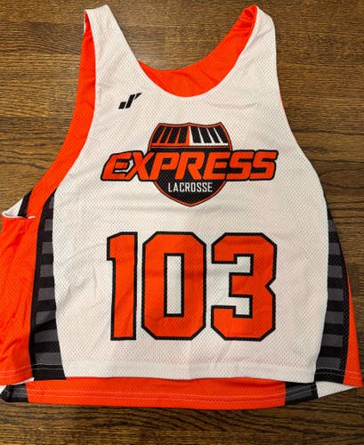 Used Express Lacrosse Large/Extra Reversible White/Orange Large Men's Pinnie