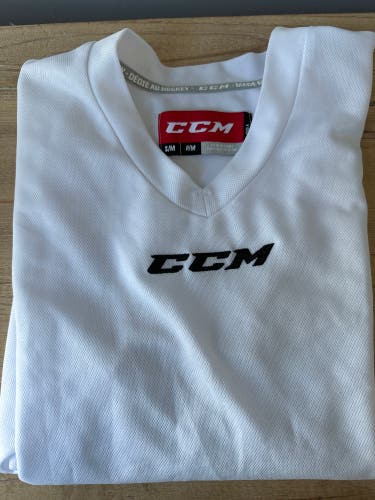 White CCM Youth Small Practice Jersey