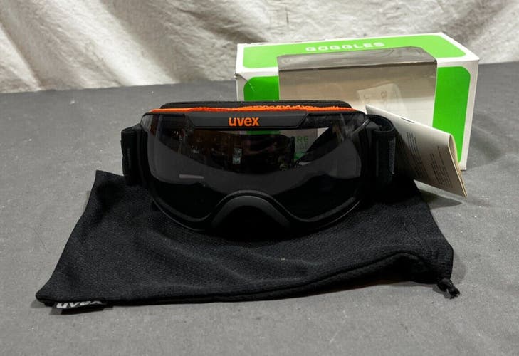 Uvex Downhill 2000 VM Black/Orange Ski/Snowboard Goggles Dark Lens NEW