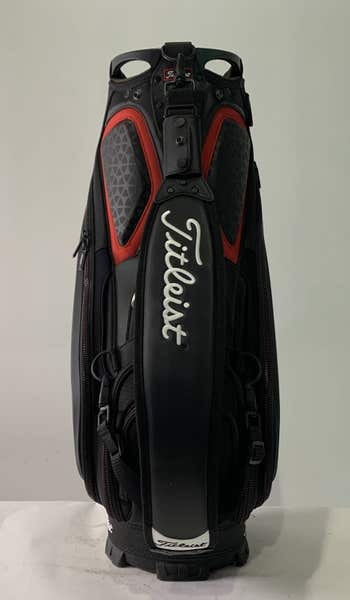 Titleist Staff Bag Black White Red 6-Way Divide Single Strap Golf