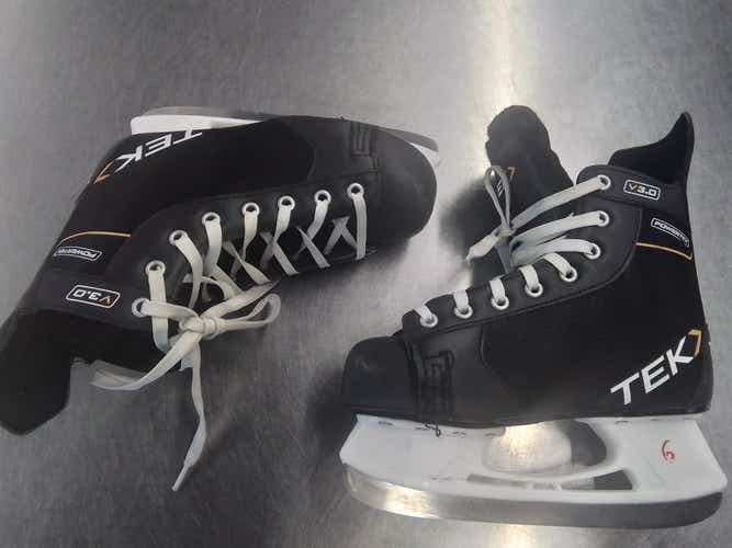 Used Powertek Skate Senior 6 Ice Hockey Skates