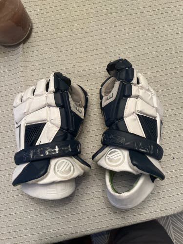 Used Navy Maverik Large M5 Lacrosse Gloves