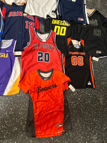 Lot of College basketball, softball, track jerseys brand new