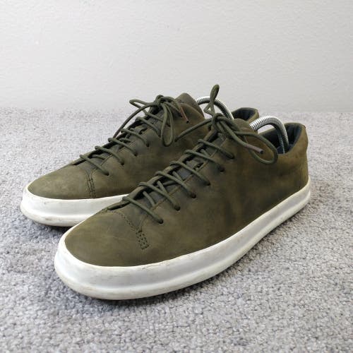 Camper Chasis Mens 42 EU Shoes Green Leather Low Top Lace Up Casual Sneakers