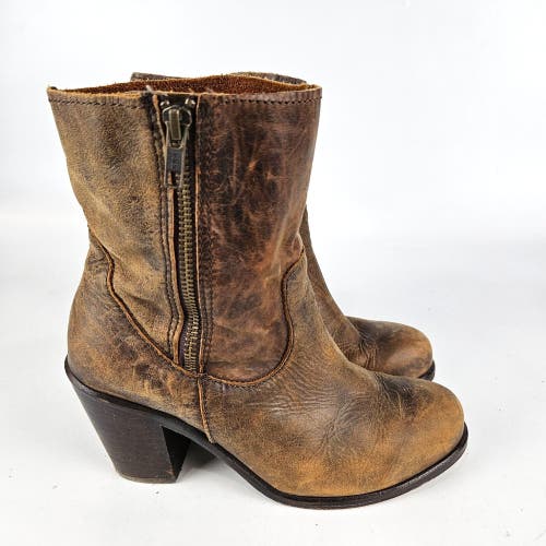 Corral Women's Indie Spirit Brown Leather Ankle Boot Side Zip Western Size: 6 M