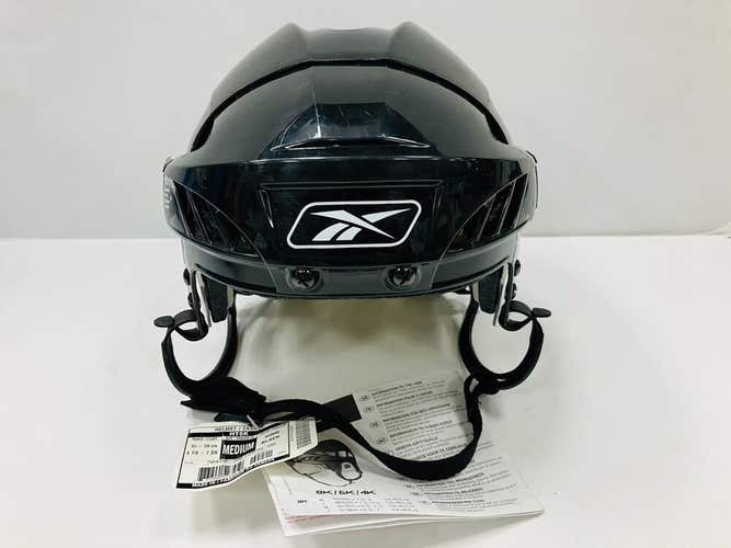 New Reebok HT6K Ice Hockey Helmet size medium 6 7/8 - 7 3/8" ice black CSA