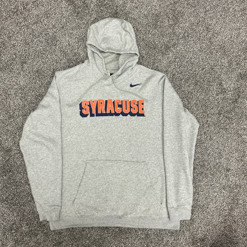 Syracuse Orange Block Letter Grey Hoodie, Size XL