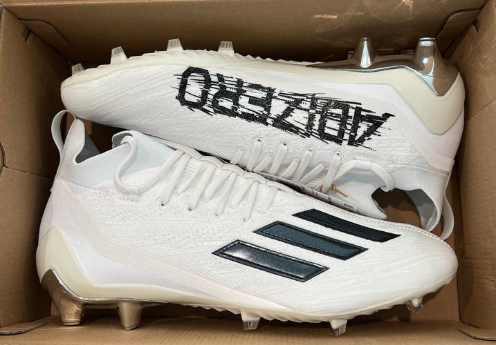 Size 13 Adidas Adizero Primeknit Football Cleats White/Black GW5065 NEW
