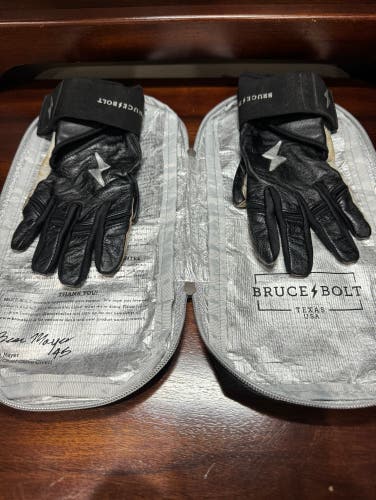 Bruce Bolt Chrome Series Long Cuff YOUTH Batting Gloves