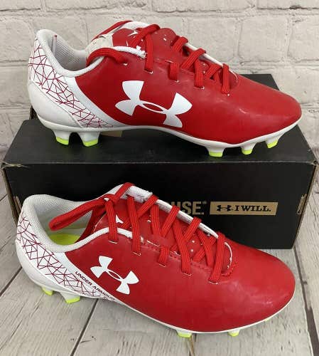 Under Armour B SF Flash FG JR Youth Soccer Cleats Red White Yellow US Size 1.5Y