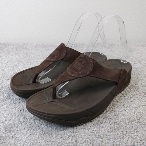 Fit Flop Womens Size 8 Flip Flop Thong Sandals Leather 39 EU Brown Comfort Shoes