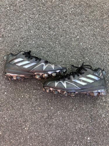 Black Used Size 12 (Women's 13) Adult Men's Adidas Freak Mid Top Cleats Molded Cleats