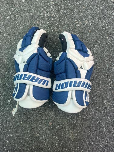 Blue Used Warrior Mac-D Lite 2 Lacrosse Gloves Large