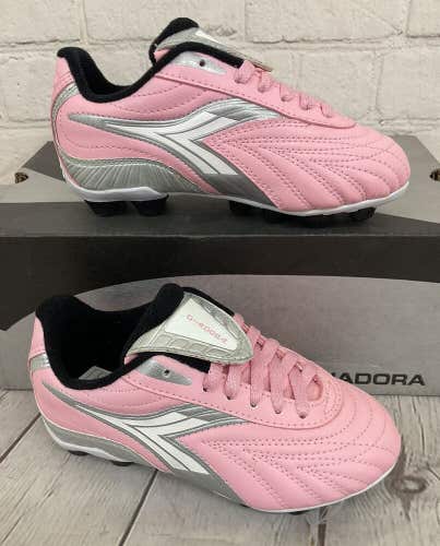 Diadora 154124 C407 Furia MD Youth Girl's Soccer Cleats Pink Charcoal US Size 10