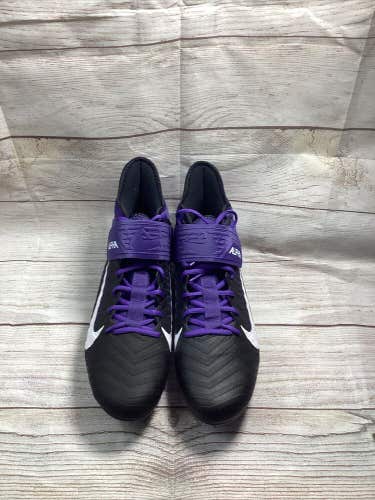 Nike Alpha Menace Pro 2 Black/Purple Football Cleats BV3945-500 Men's Size 12.5