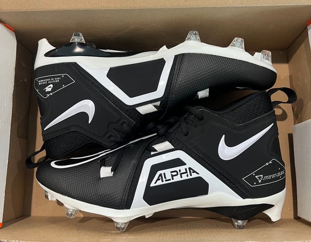 Size 11.5 Nike Alpha Menace Pro 3 Detachable Football Cleats Black DH3293-001