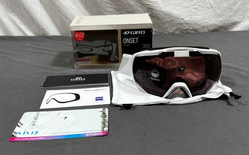 Giro Onset Ski/Snowboard Goggles White Polarized Rose Carl Zeiss Lens L NEW