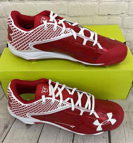 Under Armour 1264165-611 Deception Low DT Men's Baseball Cleats Red White US 13