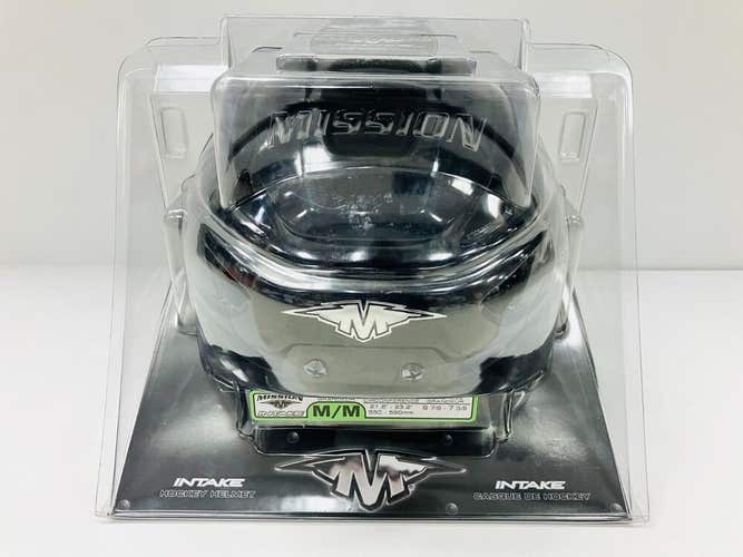 New Mission Intake Hockey Helmet size medium black gel foam vent player CSA sz