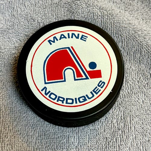 Vintage Maine Nordiques NAHL Hockey Puck (Made in Czechoslovakia)