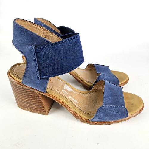 Sorel Nadia Women's Sandals Size 11 Blue Leather Heeled NL3238-081 Heel Shoe