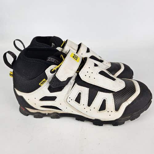Mavic Alpine XL Pro Cycling Shoes Black White MTB Mens Size US 8.5