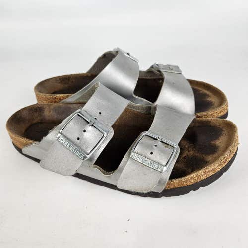 BirkenstockArizona Soft Footbed Sandals Metallic Silver Women's Size: 39 / 8