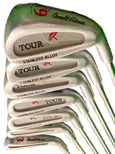 Arnold Palmer Tour Stainless Alloy Iron Set 3-9 Irons Stiff Steel 5i 37.5" RH