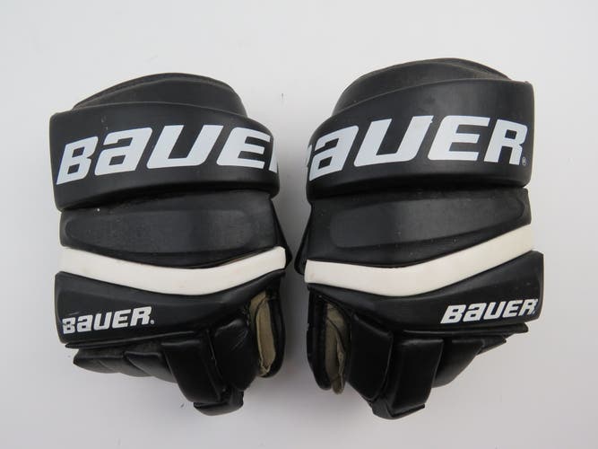 Vintage Bauer Supreme HGW Black Leather Ice Hockey Player Gloves Size Senior 15"