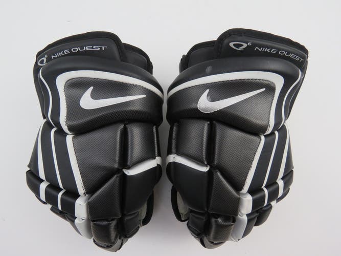 Vintage Nike Quest 6 Black Leather Q6 Ice Hockey Player Gloves Size Senior 13"
