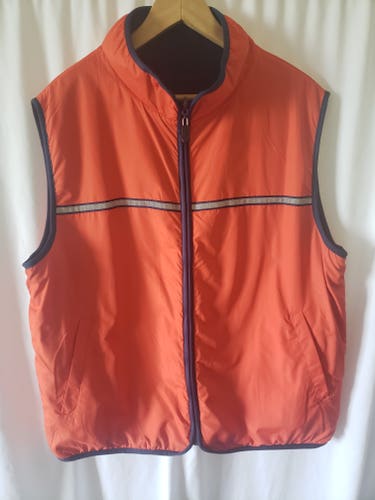 PGA Tour Reversible Fleece Lined Orange Blue Men's Full Zip Vest Size L