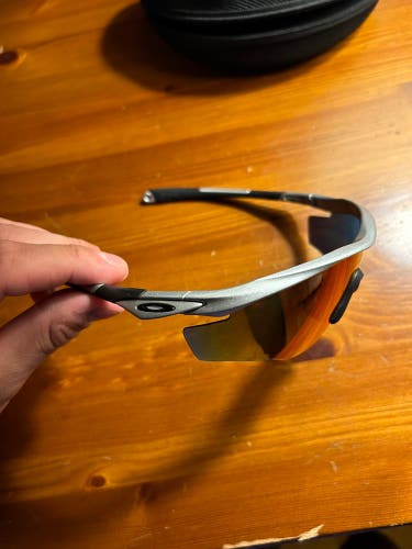 Used One Size Fits All Oakley M2 Frame Sunglasses (with hard case (missing zipper) and Cloth Pouch)