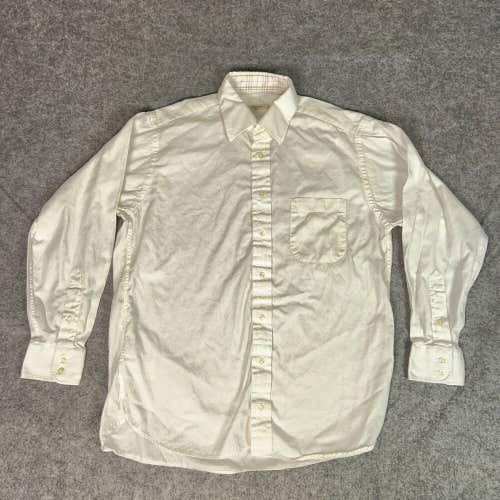 Burberry Mens Shirt 16 Off White Button Dress Flip Cuff Cotton London Business