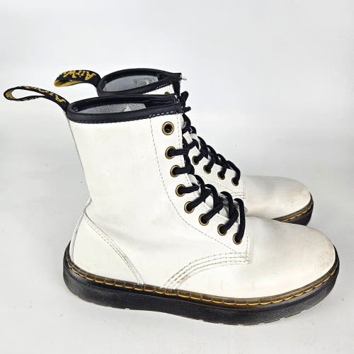 Dr. Martens Womens Zavala Boots White Doc Leather Airwave Combat Size: 6