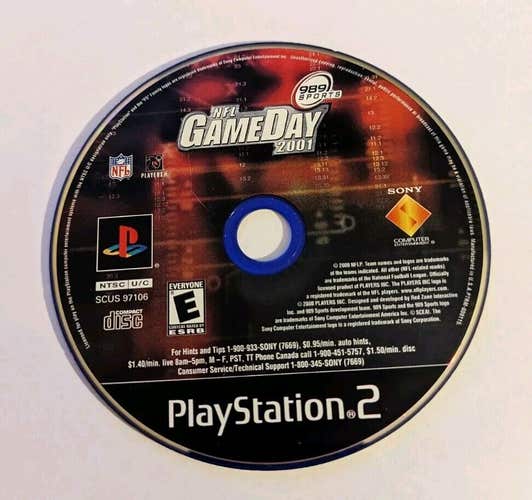 NFL GameDay 2001 Sony PlayStation 2 PS2 - Disc Only - Marshall Faulk -Video Game