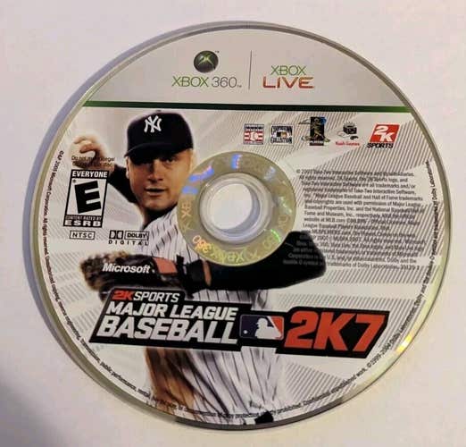 Major League Baseball 2K7 Disc Only (Microsoft Xbox 360, 2007) Jeter Video Game