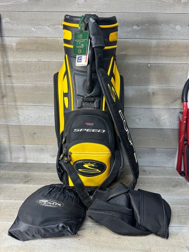 Cobra Custom Fit To Speed Black & Yellow Staff Bag w/ 6 Way Club Compartments