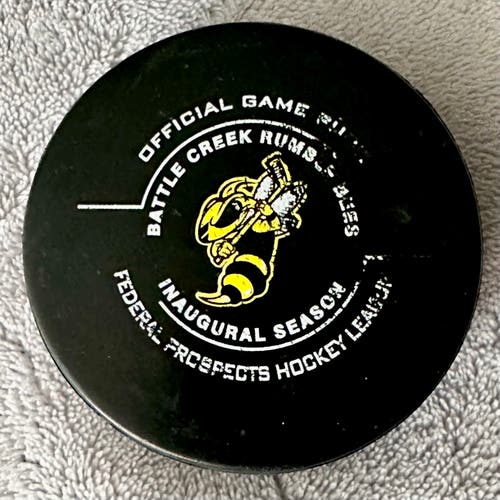 BATTLE CREEK RUMBLE BEES FPHL Official Hockey Game Puck