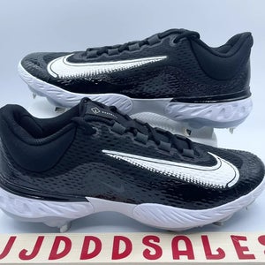 Nike Alpha Huarache Elite 4 Low Black White Baseball Cleats DJ6521-001 Men Size 9